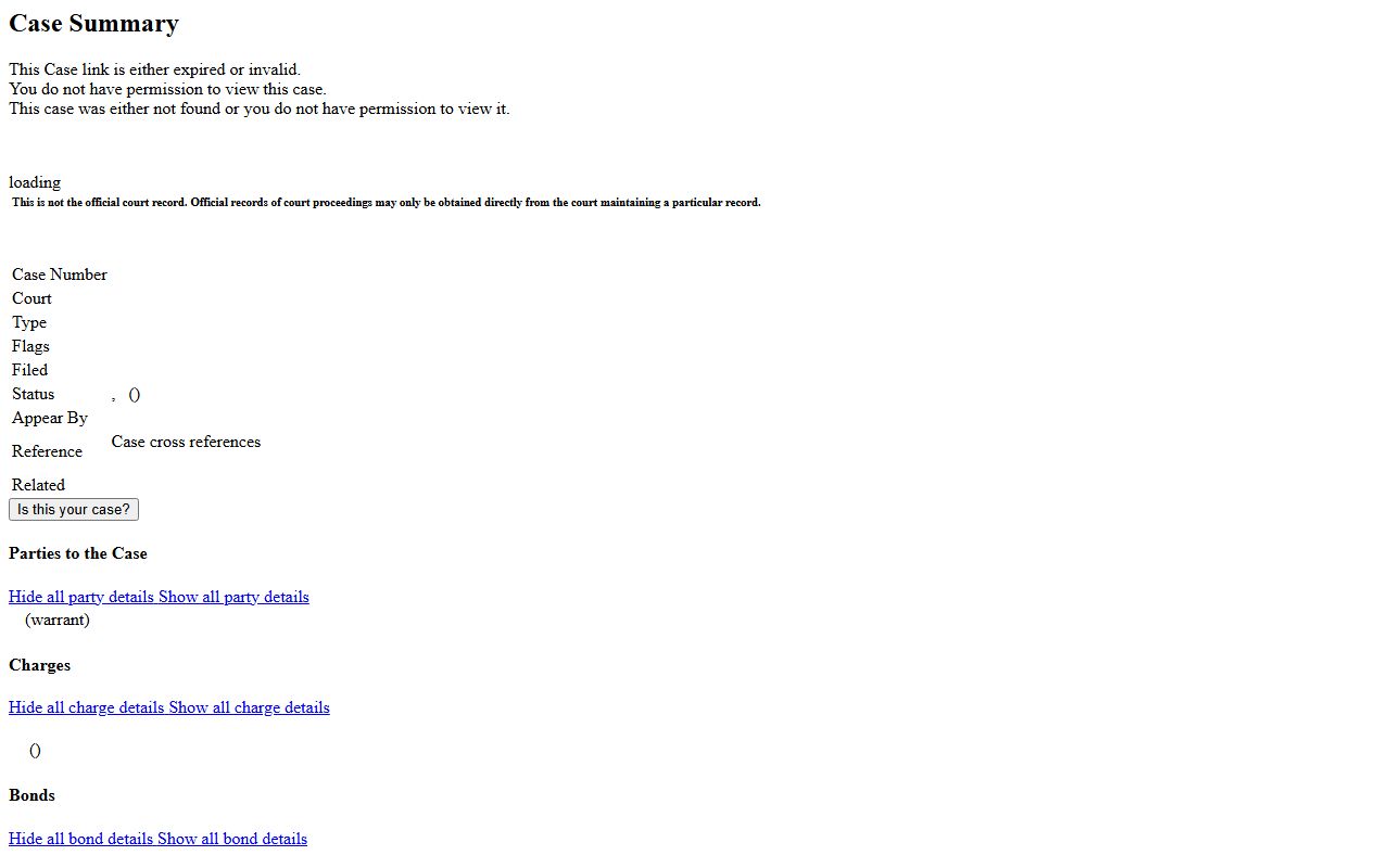 Huntington County court dockets case summary fields