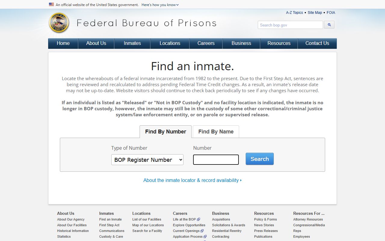 Huntington County inmate records Bureau of Prisons inmate locator
